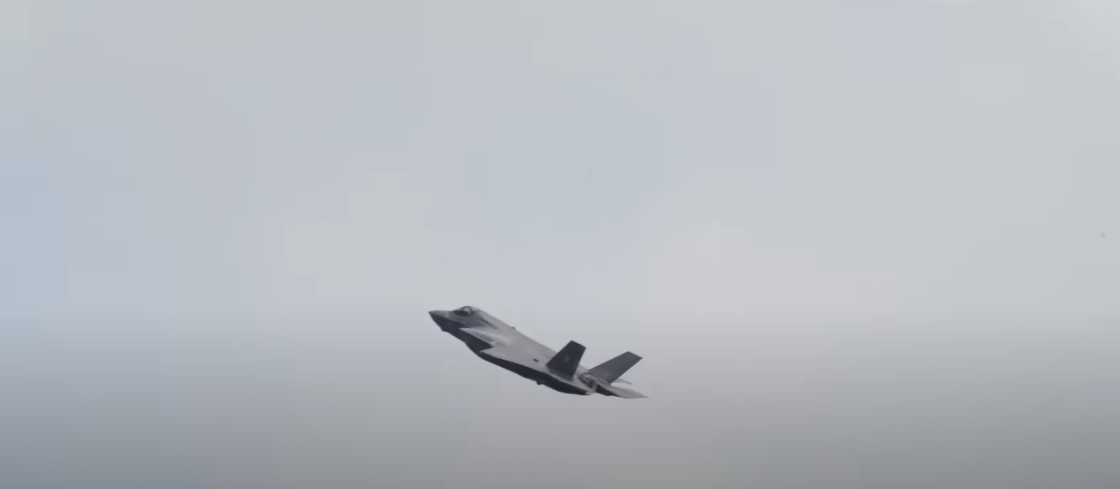 F-35 flying in the sky