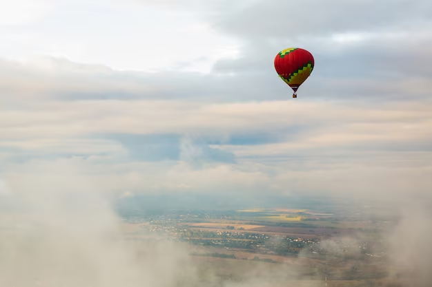 Hot air balloon in the clouds