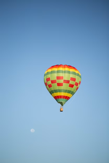 Hot air balloon in the clear sky