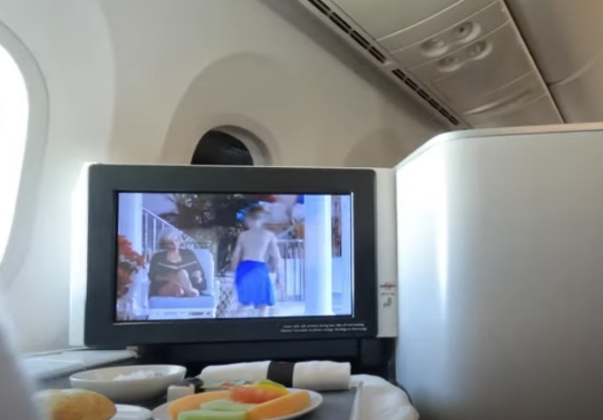 Television inside the airplane