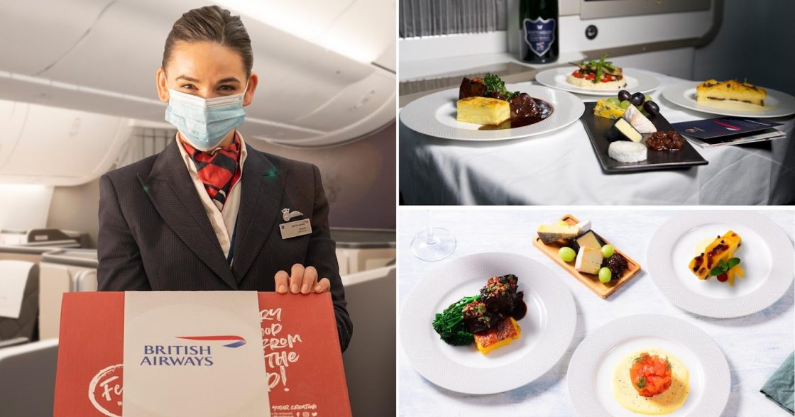 british airways BA first class food boxes
