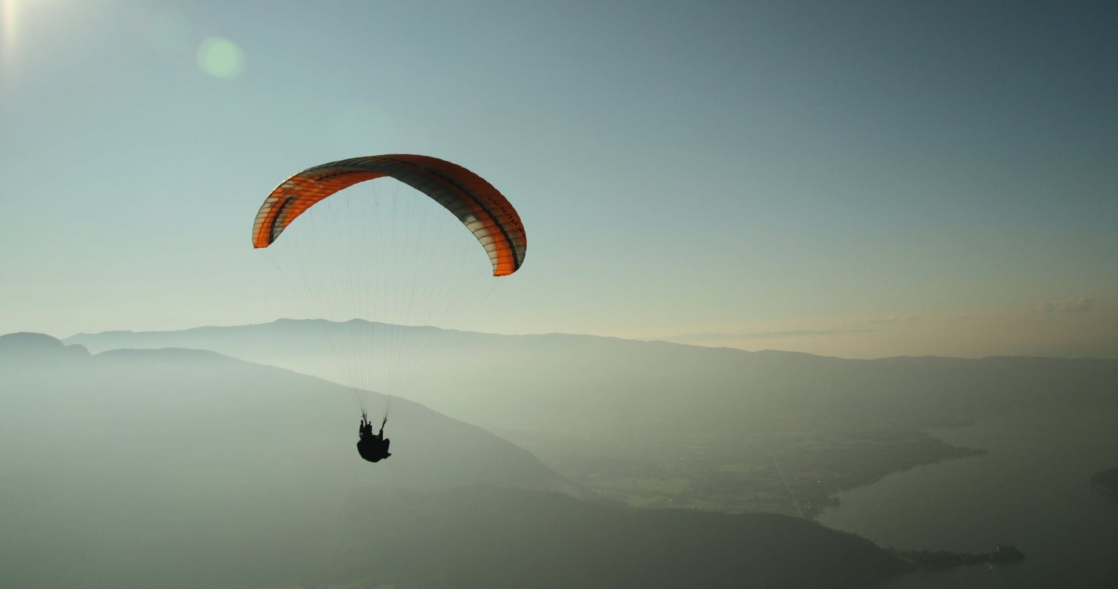  Paragliding – as one of the spectacular types of flight.